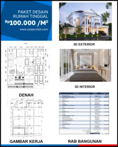 Jasa Desain Rumah Mewah Klasik 2 Lantai di Sawangan Depok harga desain rumah