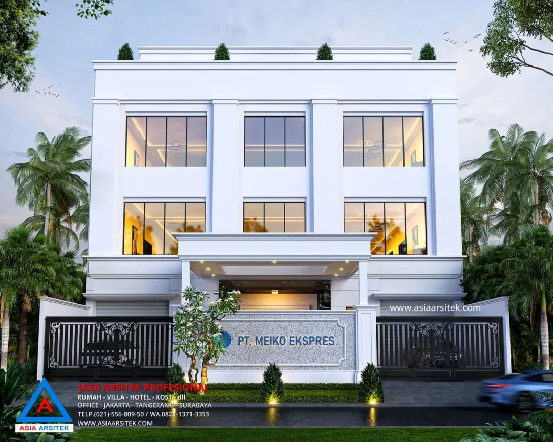 Jasa Arsitek Desain Kantor 5 Lantai di Tanjung Priok Jakarta Utara Tampak Depan