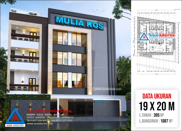 Jasa Arsitek Desain Kos Kosan 4 Lantai di Pagedangan Tangerang