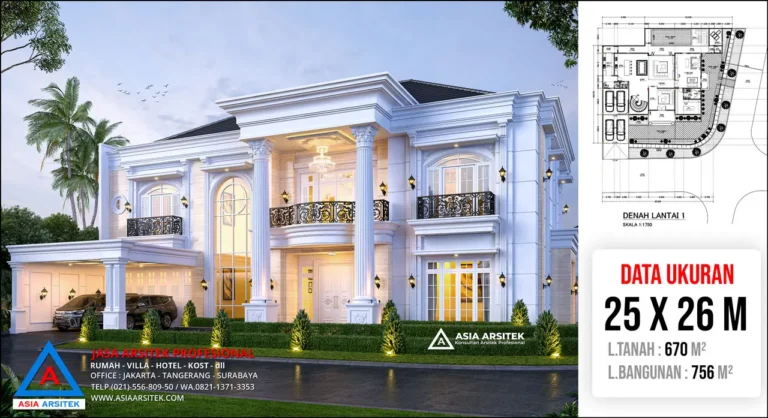 Jasa Arsitek Desain Rumah Mewah Klasik 2 Lantai di BSD