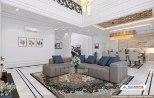 Jasa Arsitek Desain Rumah Mewah Klasik 2 Lantai di BSD family room