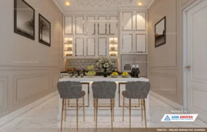 Jasa Arsitek Desain Rumah Mewah Klasik 2 Lantai di Palembang pantry