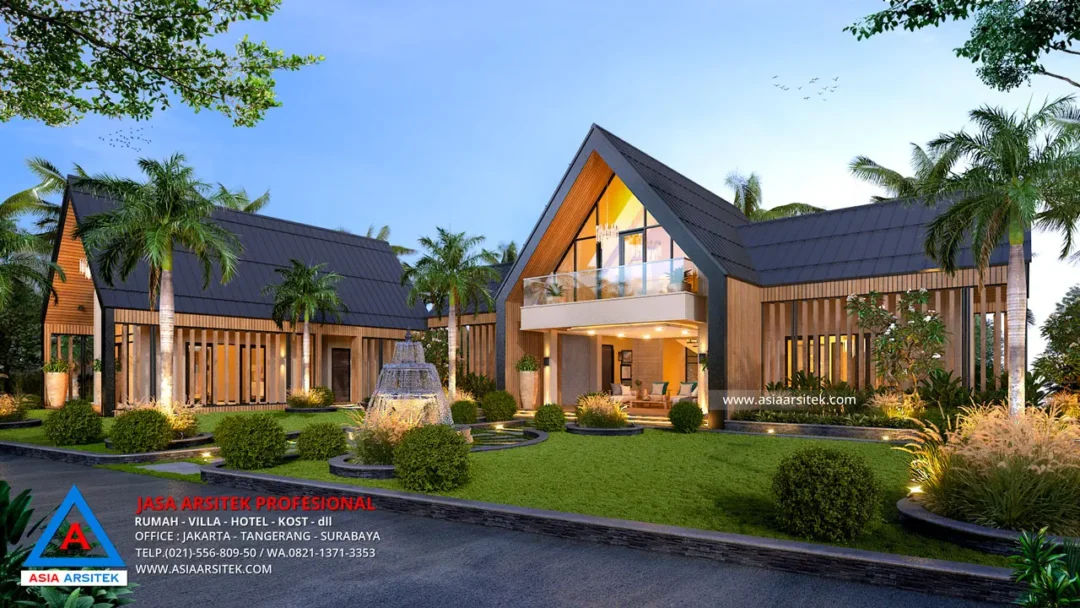 Jasa Arsitek Desain Rumah Pertemuan Scandinavian 2 Lantai di Sukabumi