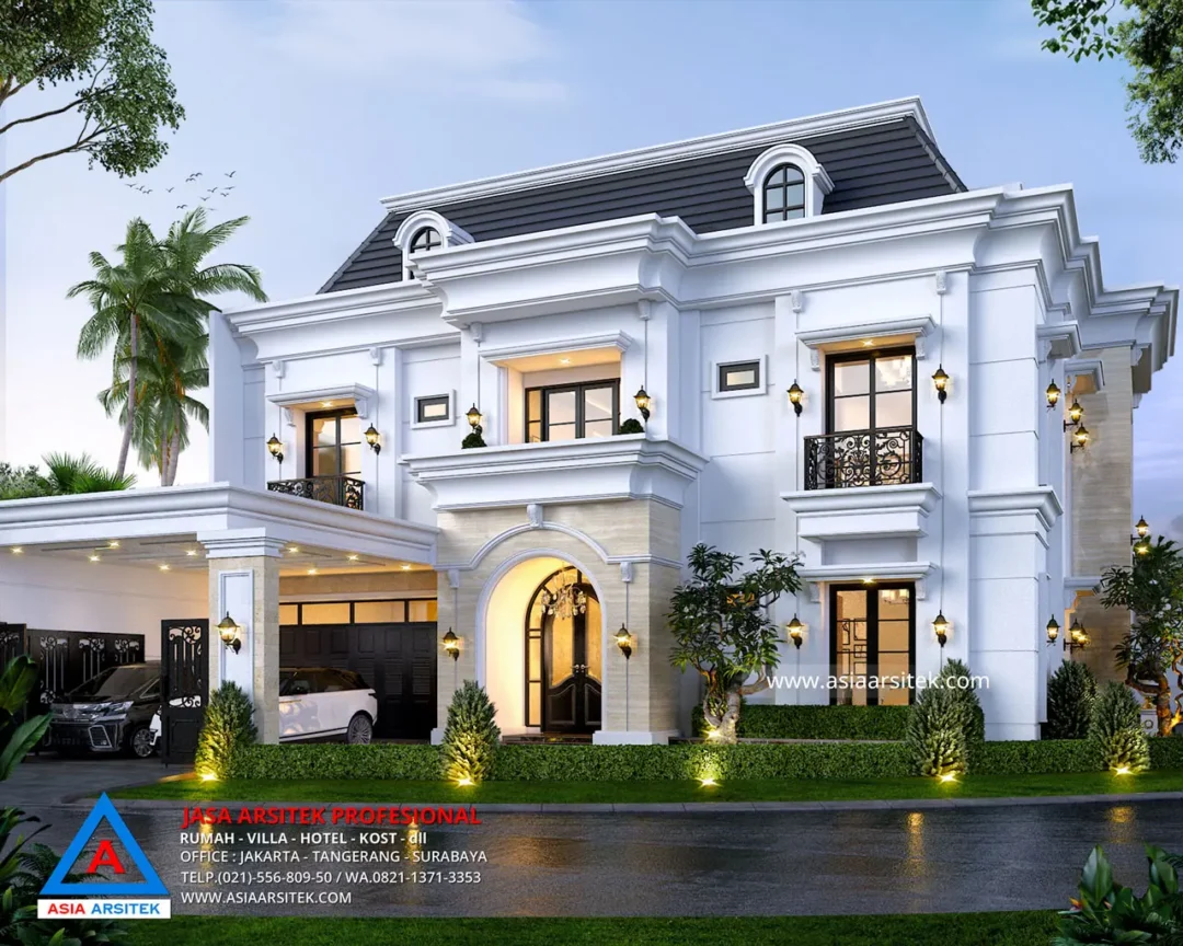 Jasa Arsitek Desain Rumah Tropis depan tanpa pagar