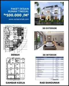 Jasa Arsitek Desain Rumah Tropis 2 Lantai di Bogor Jawa Barat harga desain rumah