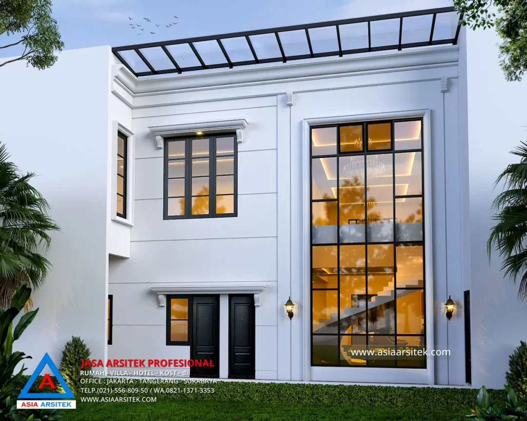Jasa Arsitek Desain Rumah Tropis tampak belakang