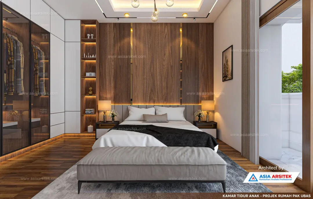 Jasa Arsitek Desain Rumah Tropis 2 Lantai di Sentul Bogor kamar tidur anak