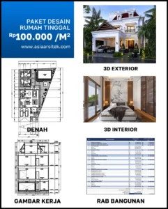 Jasa Arsitek Desain Rumah Tropis 2 Lantai di Sentul Bogor harga desain rumah