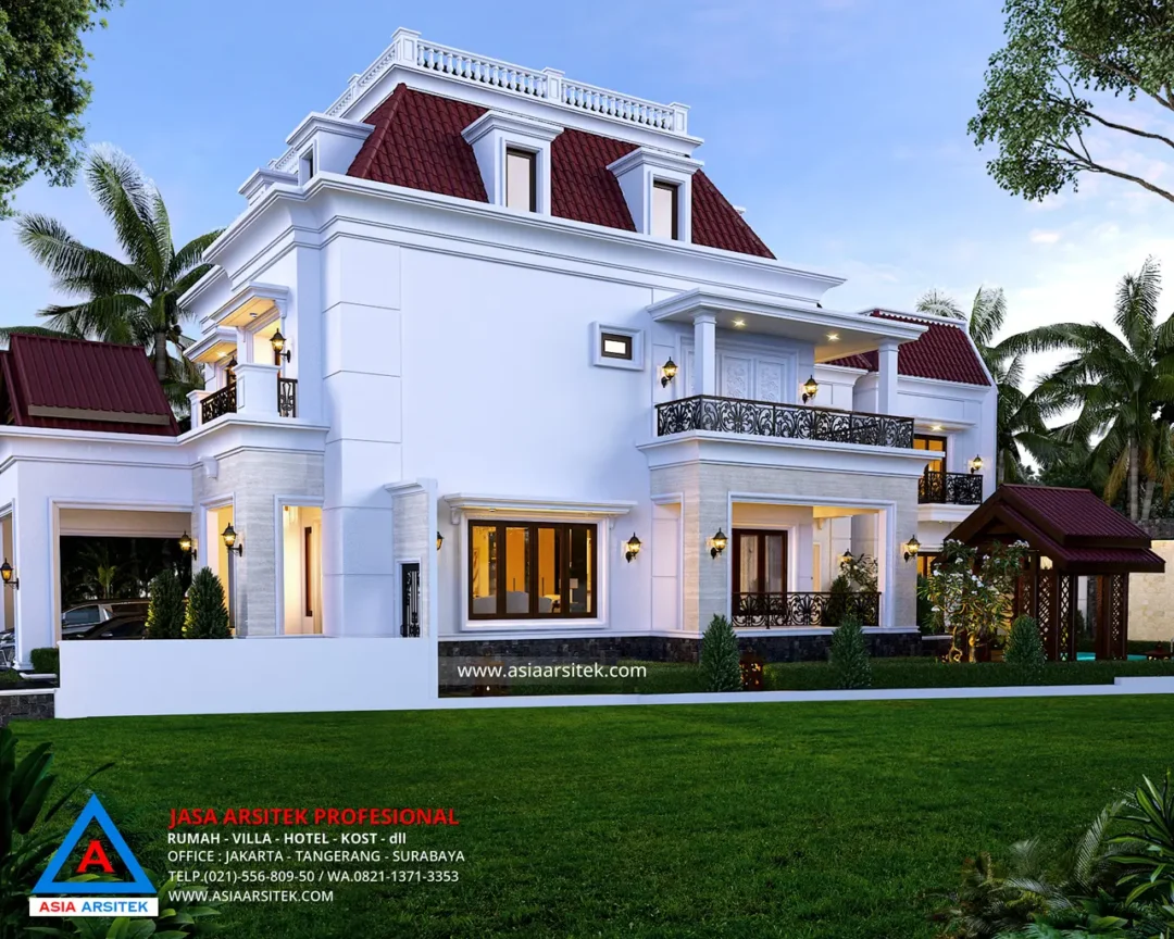 Jasa Arsitek Desain Rumah Tropis 2 Lantai di Sentul Bogor belakang