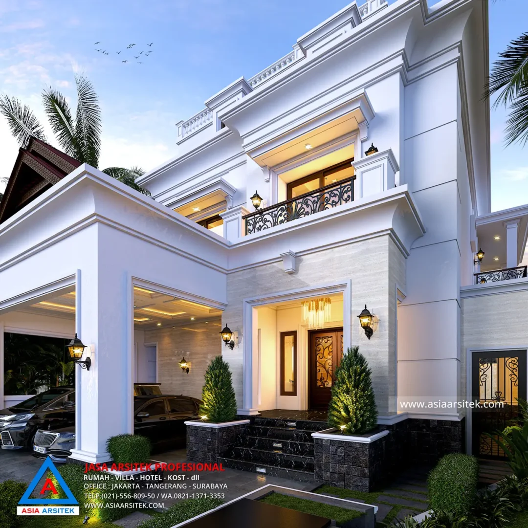 Jasa Arsitek Desain Rumah Tropis 2 Lantai di Sentul Bogor fasad