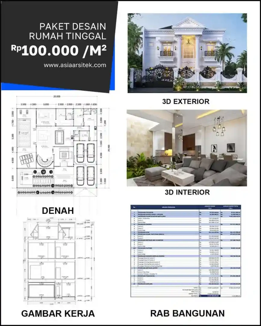 Jasa Desain Rumah di Cibangkong harga desain rumah