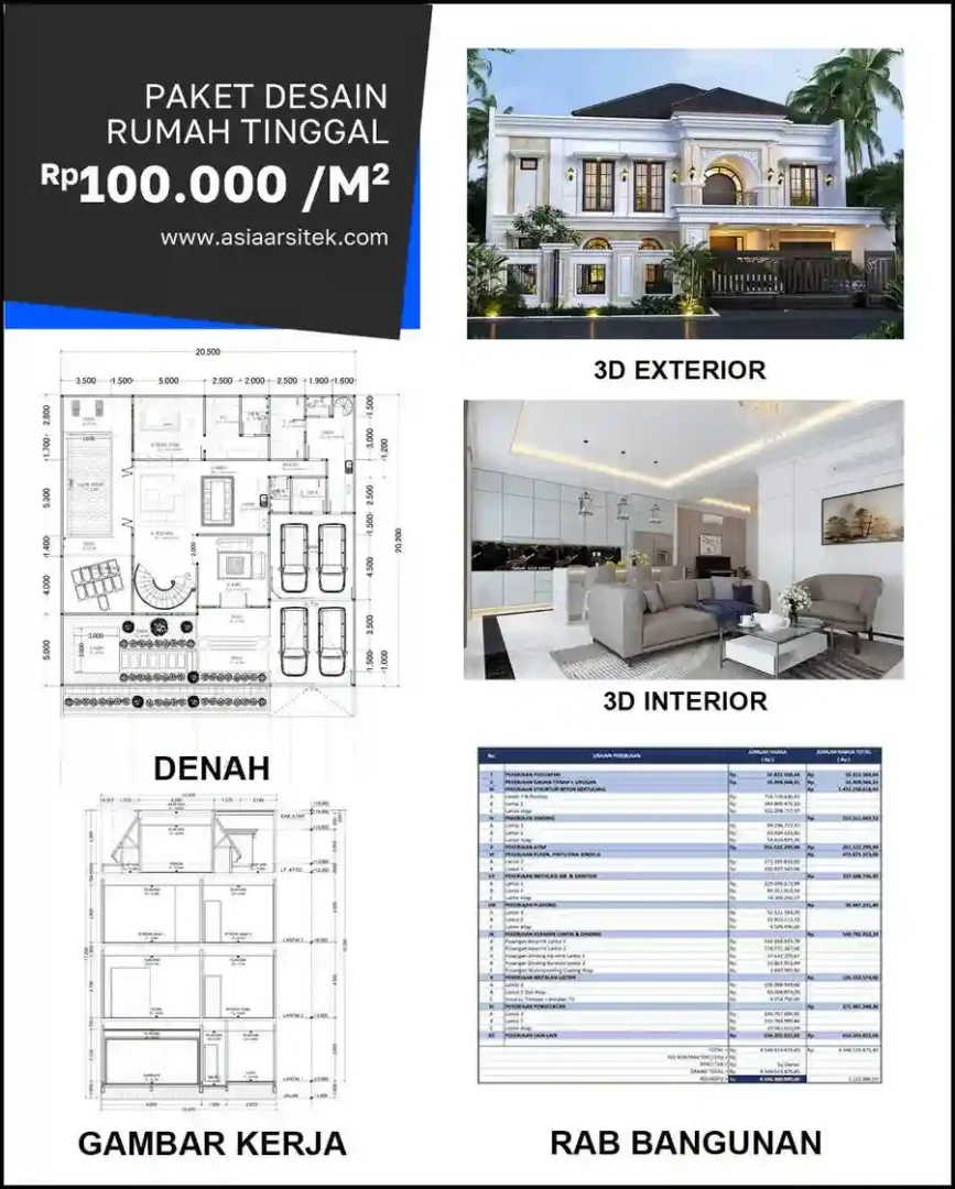 Jasa Desain Rumah di Cicadas harga desain rumah