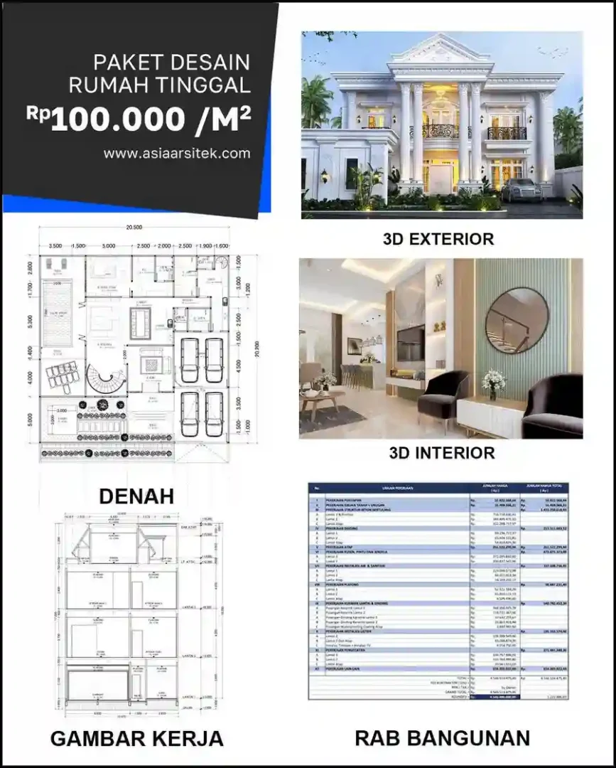 Jasa Desain Rumah di Cigadung harga desain rumah