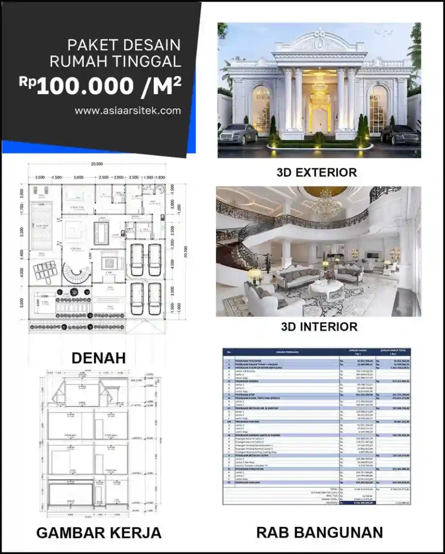 Jasa Desain Rumah di Cigondewah Kidul harga desain rumah
