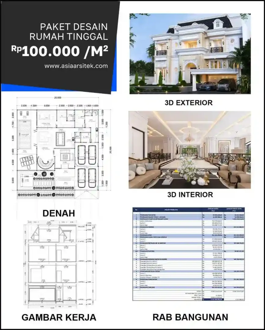 Jasa Desain Rumah di Cihapit harga desain rumah