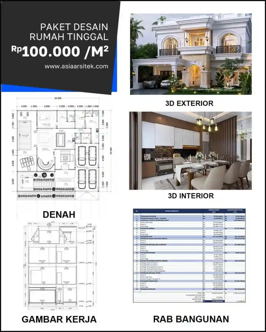 Jasa Desain Rumah di Cihaurgeulis harga desain rumah
