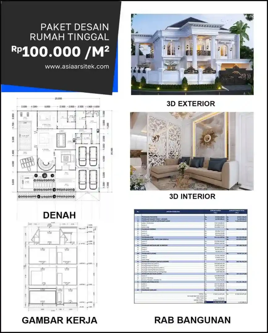 Jasa Desain Rumah di Cijagra harga desain rumah