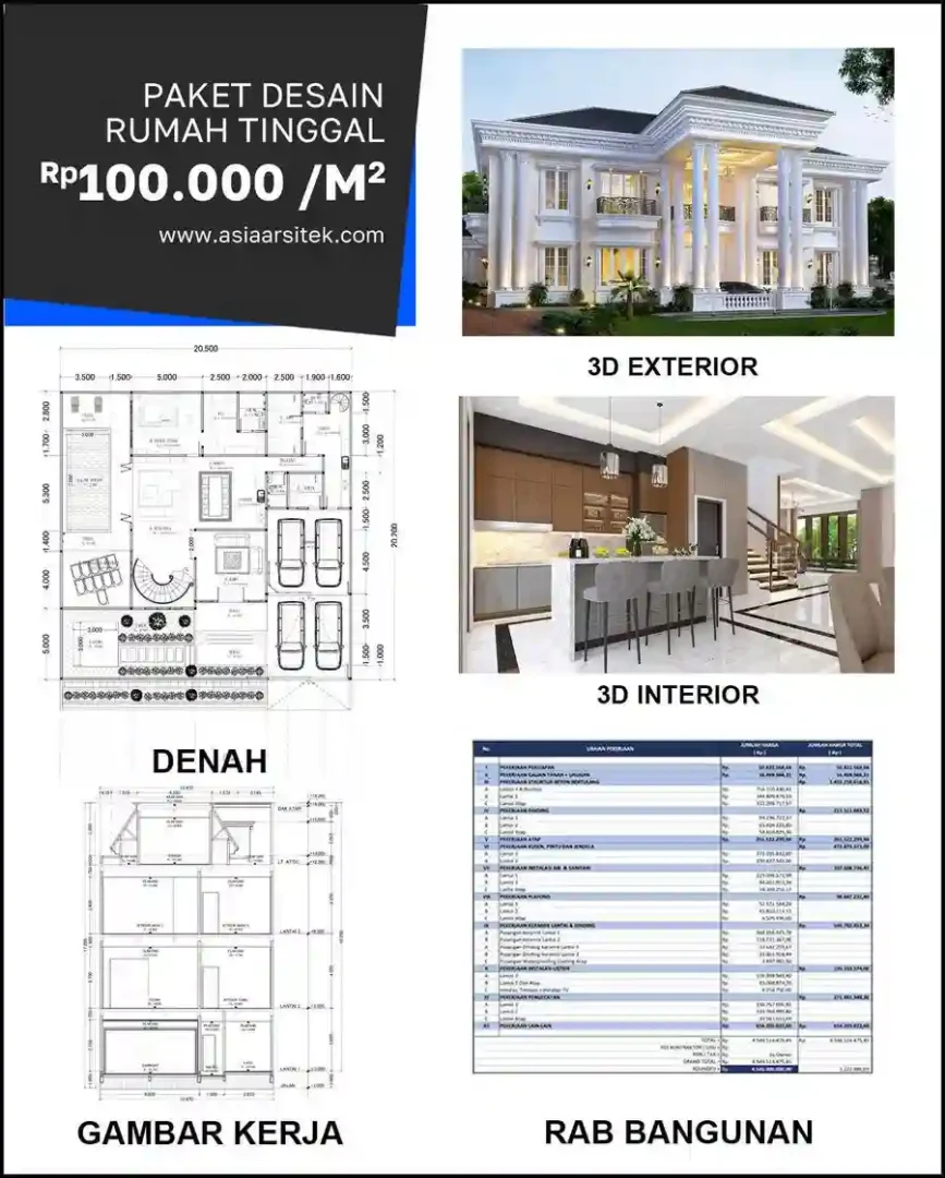 Jasa Desain Rumah di Cikawao harga desain rumah