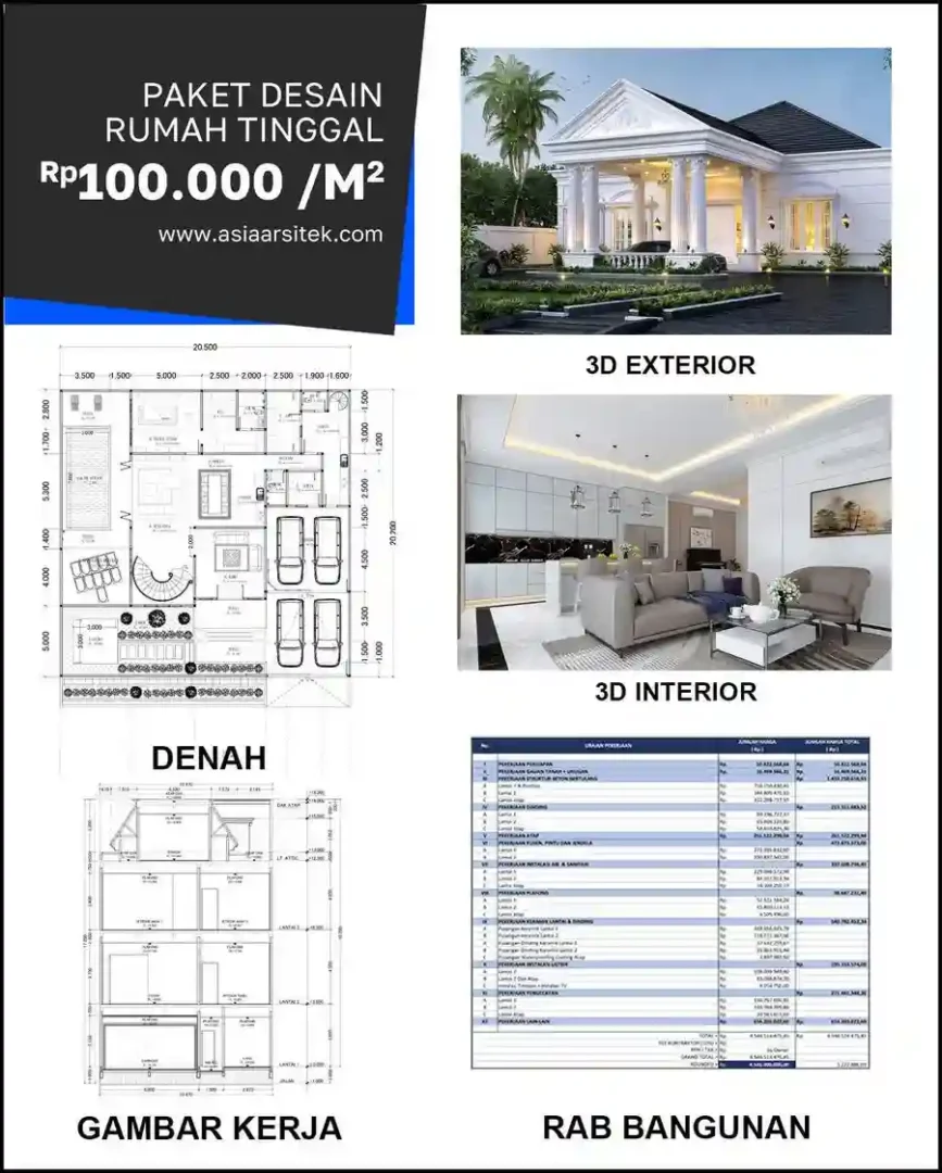 Jasa Desain Rumah di Citarum harga desain rumah