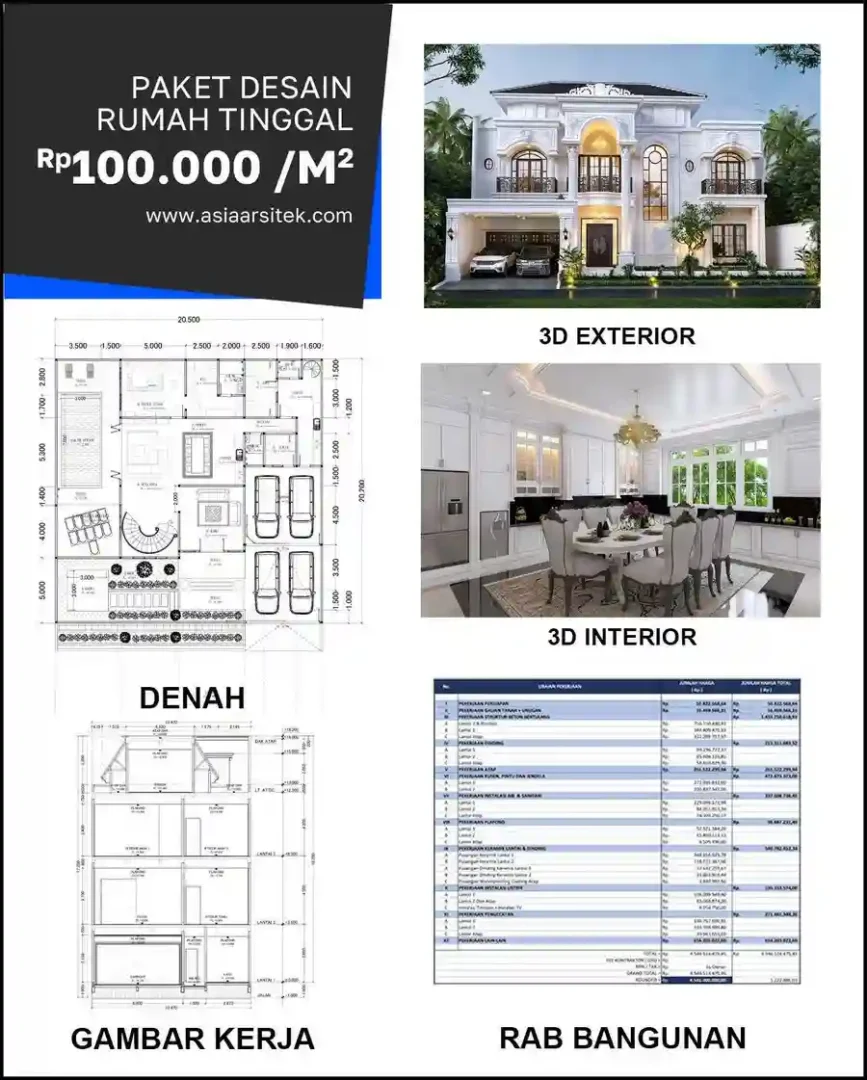 Jasa Desain Rumah di Gempolsari harga desain rumah