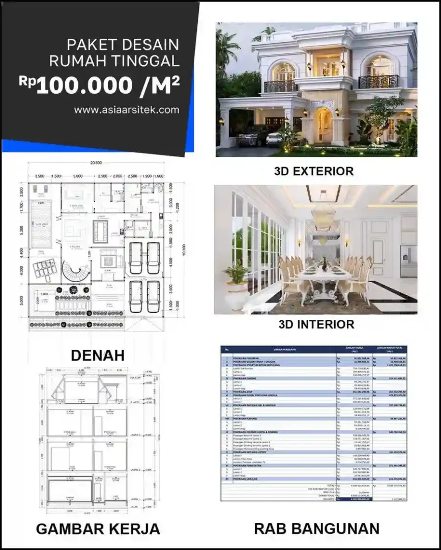 Jasa Desain Rumah di Karangpamulang harga desain rumah