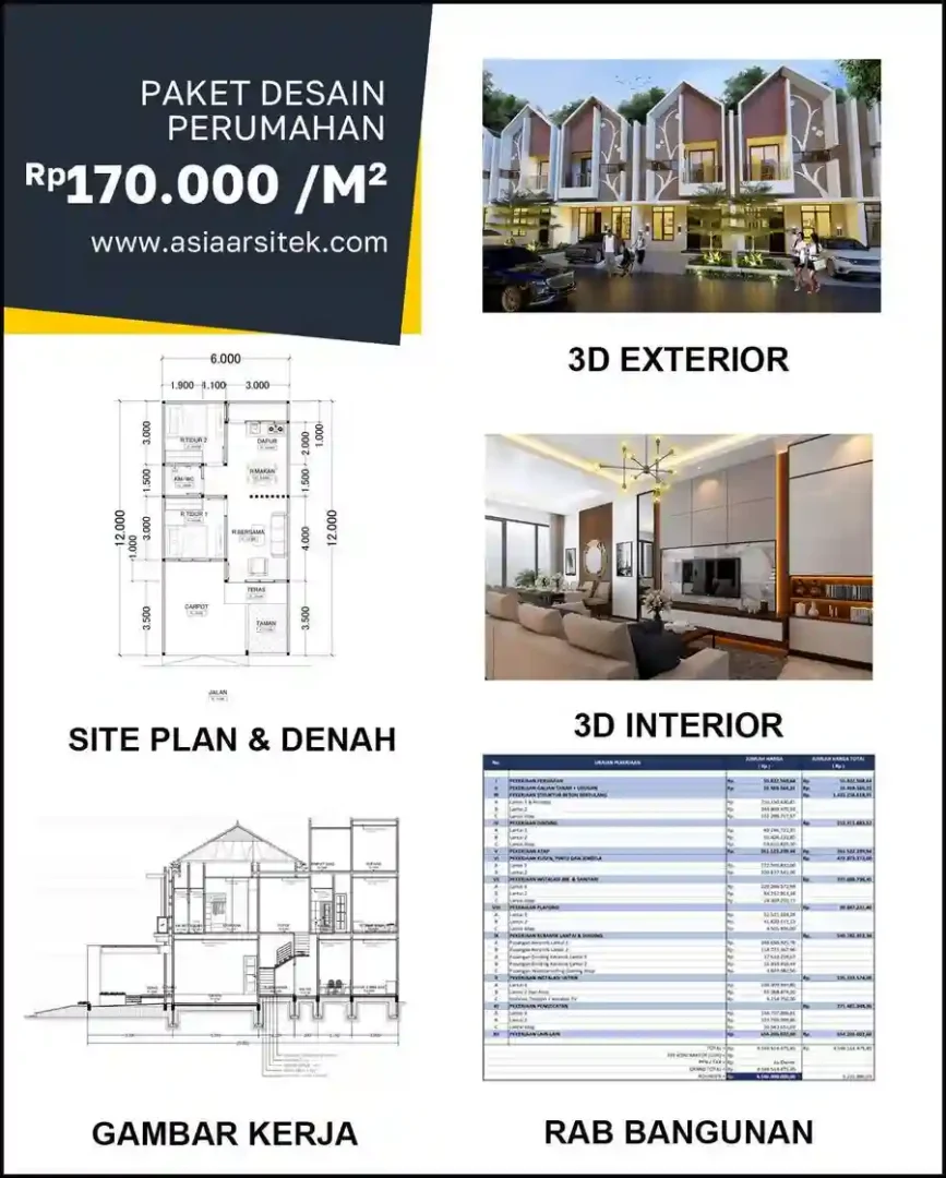 Jasa Desain Rumah di Karangpamulang harga arsitek rumah
