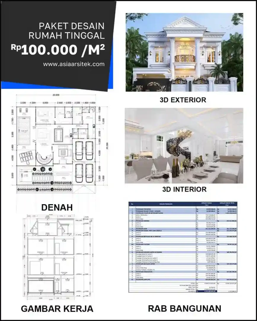 Jasa Desain Rumah di Pasir Impun harga desain rumah