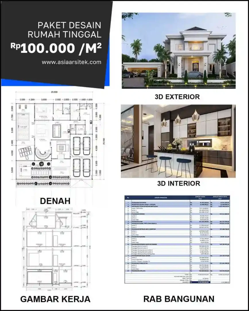 Jasa Desain Rumah di Tamansari harga desain rumah