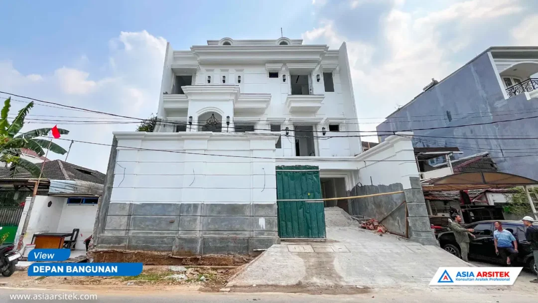 Pembangunan Rumah Tinggal Mewah Tropis 3 Lantai Di Jakarta Timur fasad