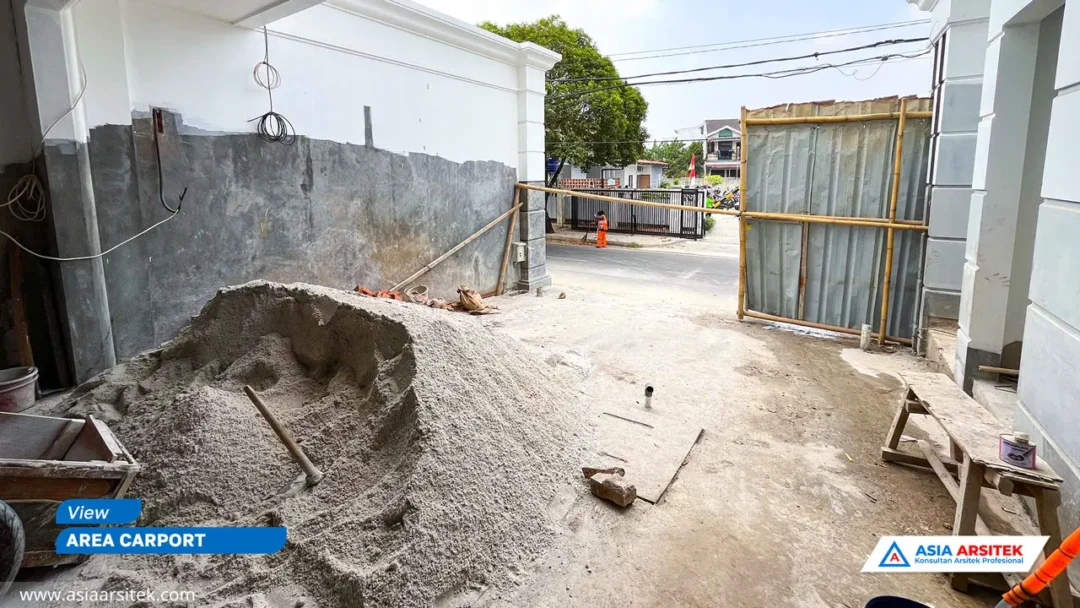 Pembangunan Rumah Tinggal Mewah Tropis 3 Lantai Di Jakarta Timur carport