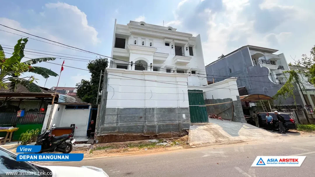 Pembangunan Rumah Tinggal Mewah Tropis 3 Lantai Di Jakarta Timur depan