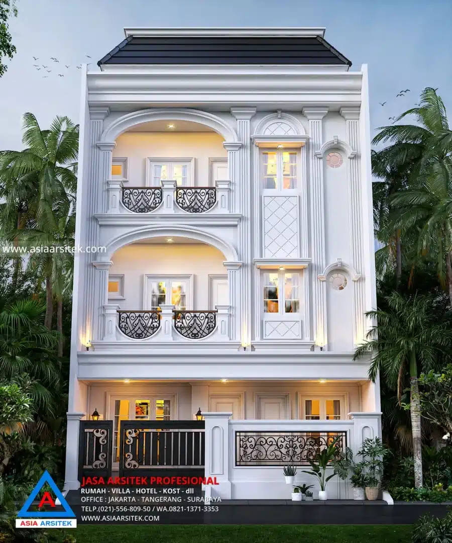 Jasa Arsitek Desain Kos Kosan 4 Lantai di Grogol Petamburan Jakarta Barat depan