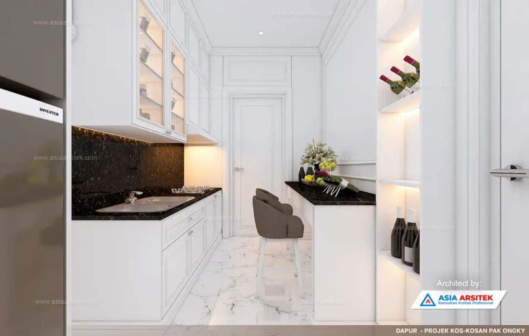 Jasa Arsitek Desain Kos Kosan 4 Lantai di Grogol Petamburan Jakarta Barat dapur