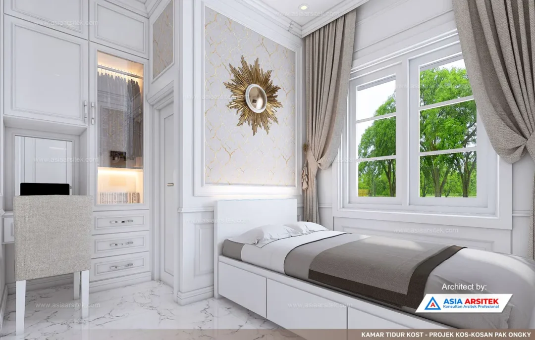 Jasa Arsitek Desain Kos Kosan 4 Lantai di Grogol Petamburan Jakarta Barat kamar tidur kost