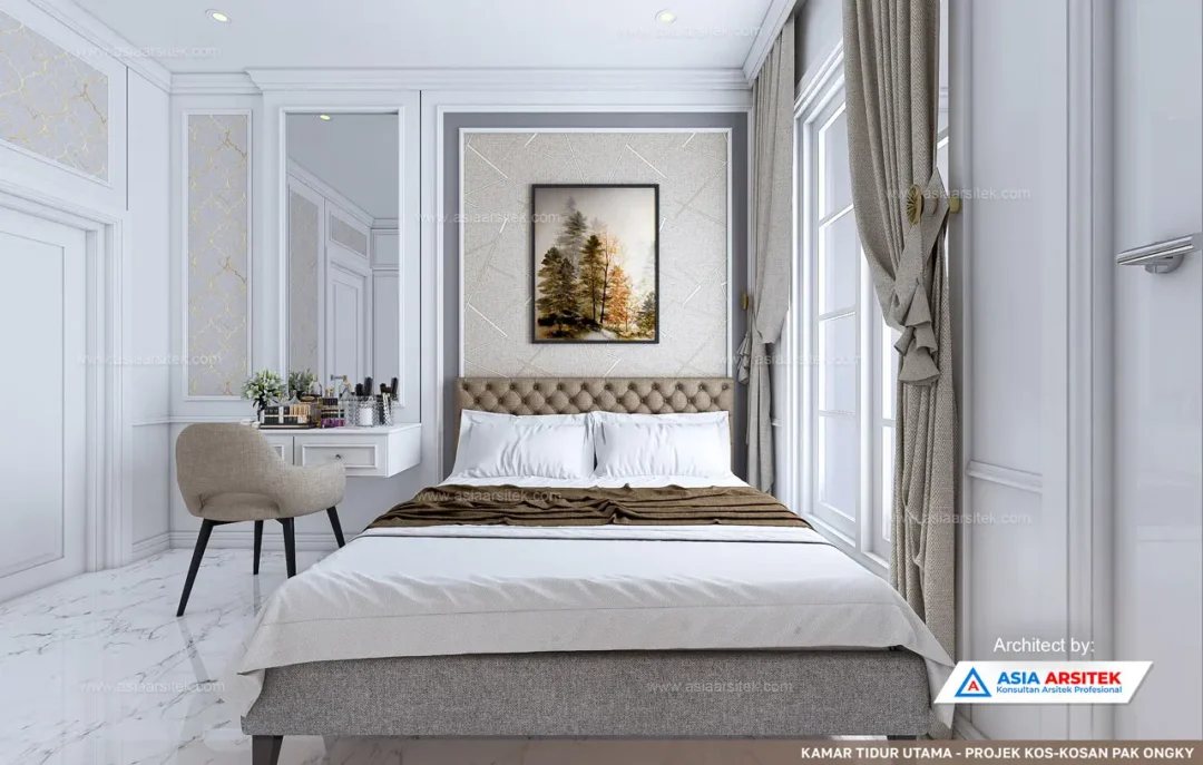Jasa Arsitek Desain Kos Kosan 4 Lantai di Grogol Petamburan Jakarta Barat kamar tidur utama