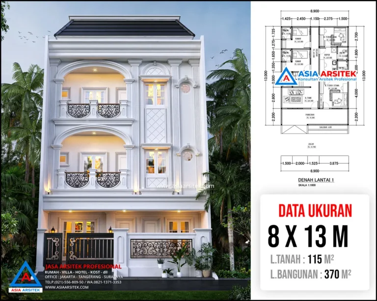 Jasa Arsitek Desain Kos Kosan 4 Lantai di Grogol Petamburan Jakarta Barat