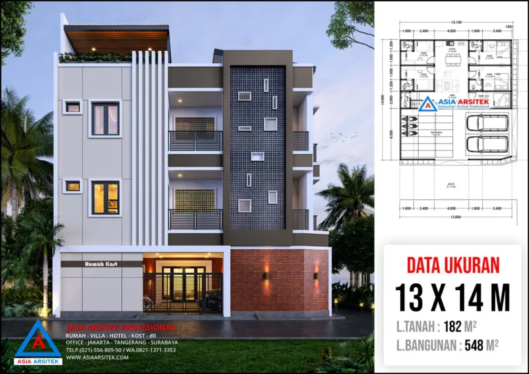 Jasa Arsitek Desain Kos Kosan 4 Lantai di Serpong Utara Tangerang Selatan
