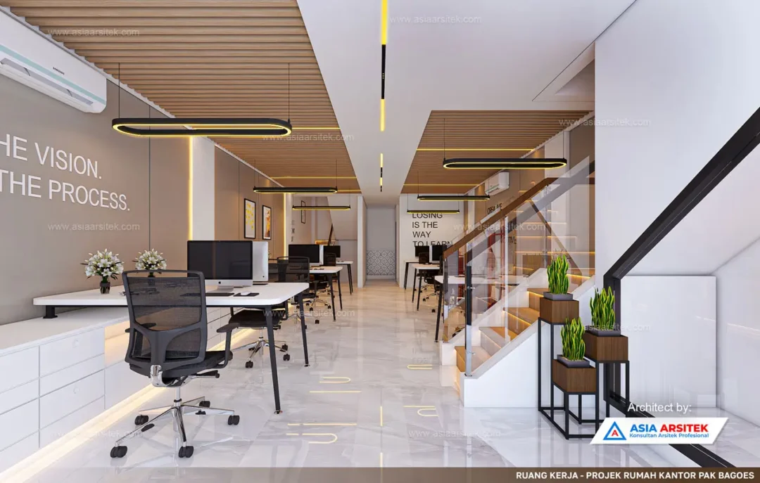 Jasa Arsitek Desain Rumah Kantor 5 Lantai di Sawah Besar Jakarta Pusat ruang kerja