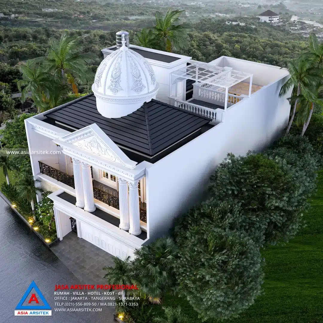 Jasa Arsitek Desain Rumah Klasik 2 Lantai di Bojonggede Bogor atas