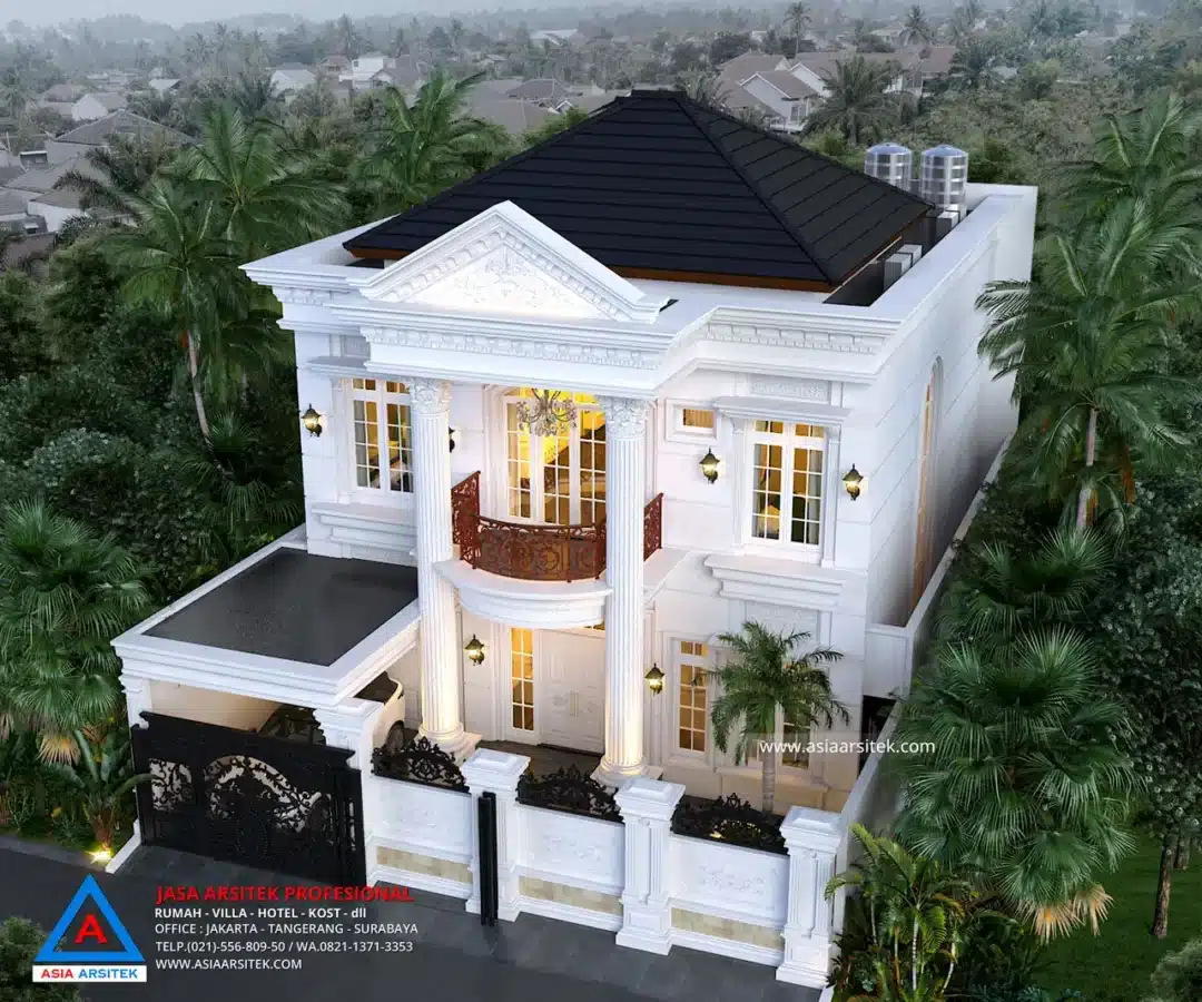 Jasa Arsitek Desain Rumah Klasik 2 Lantai di Jambi Sumatera atas