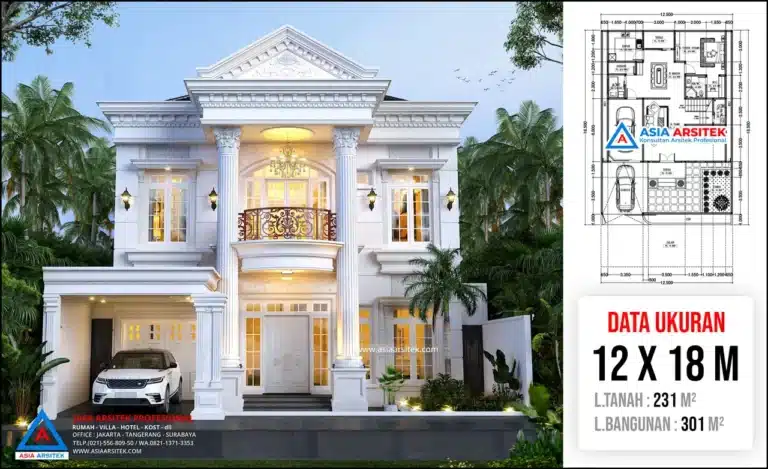 Jasa Arsitek Desain Rumah Klasik 2 Lantai di Jambi Sumatera
