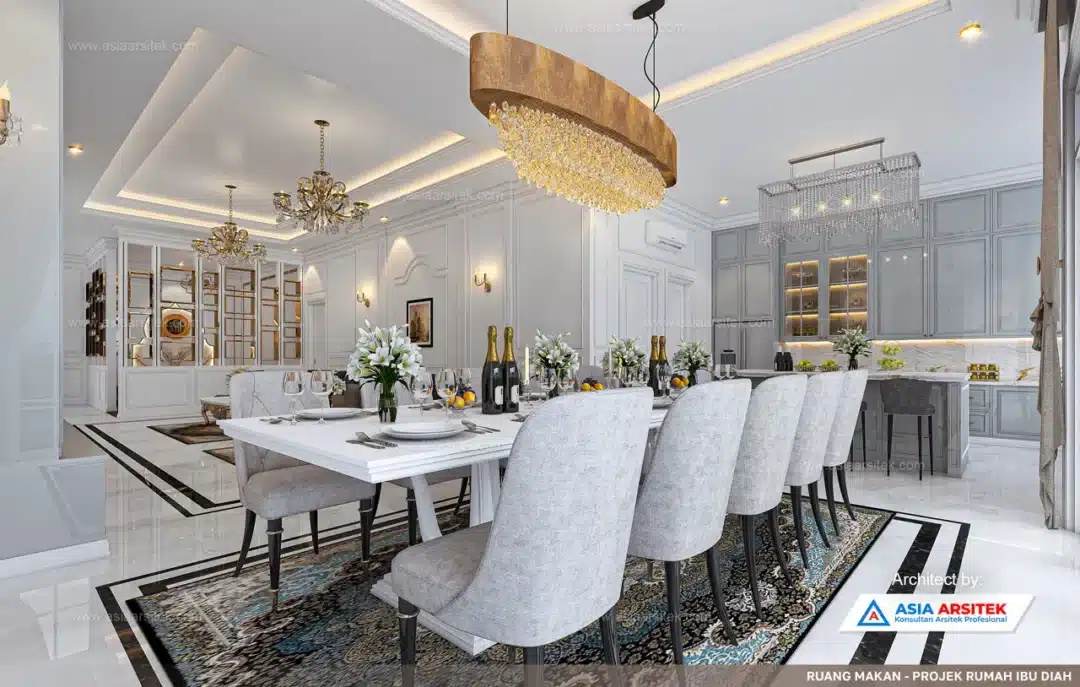 Jasa Arsitek Desain Rumah Klasik 2 Lantai di Selebar Bengkulu ruang makan