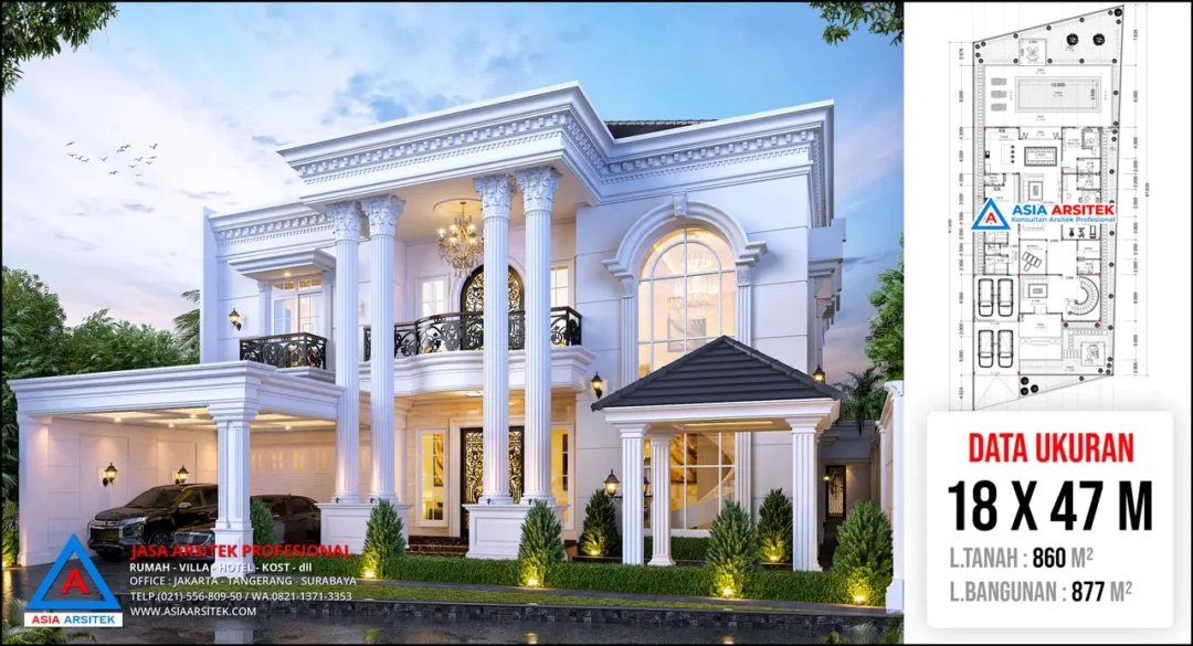 Jasa Arsitek Desain Rumah Klasik 2 Lantai di Selebar Bengkulu denah