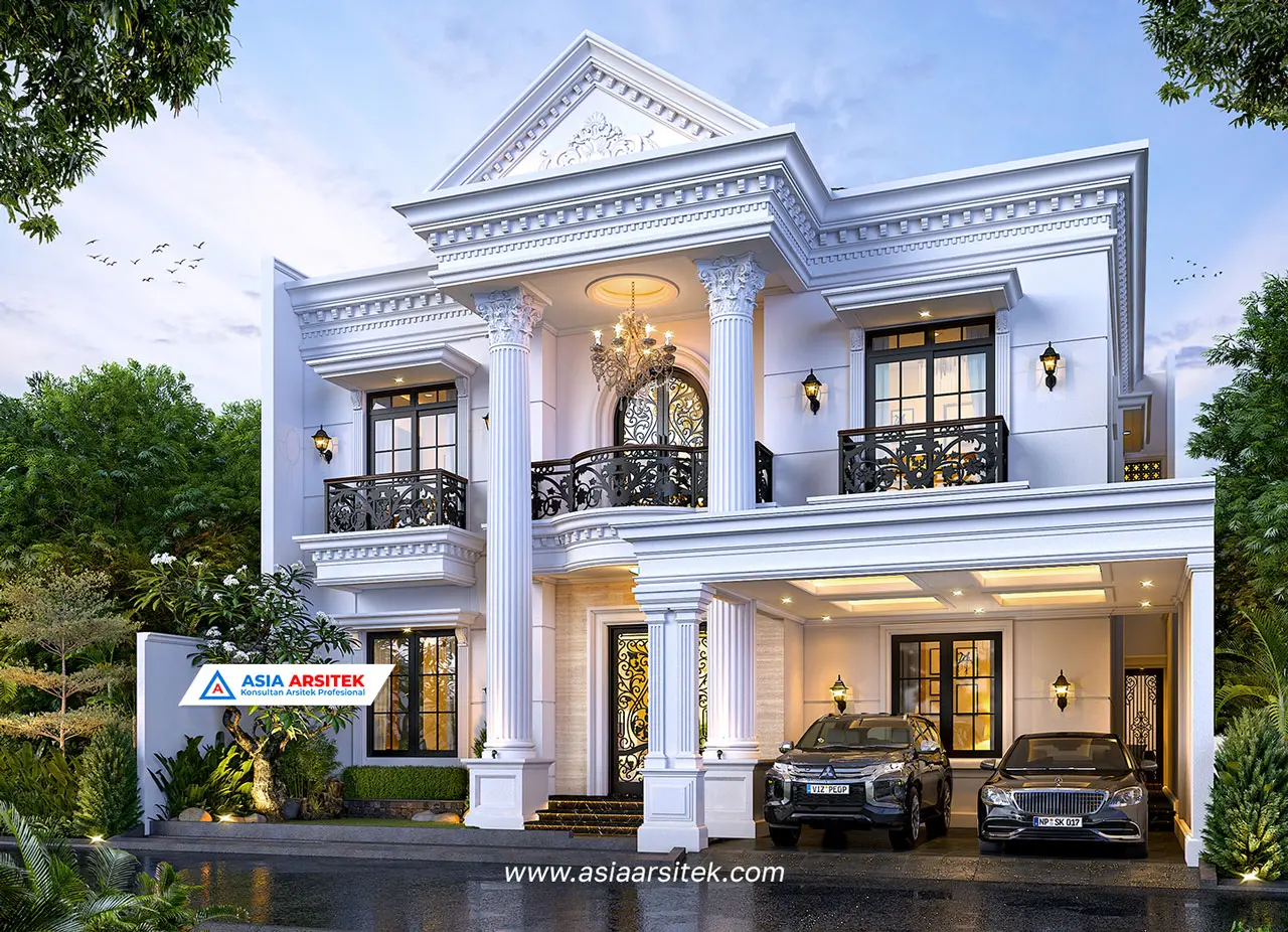 Jasa Arsitek Desain Rumah Mewah Klasik 2 Lantai 125