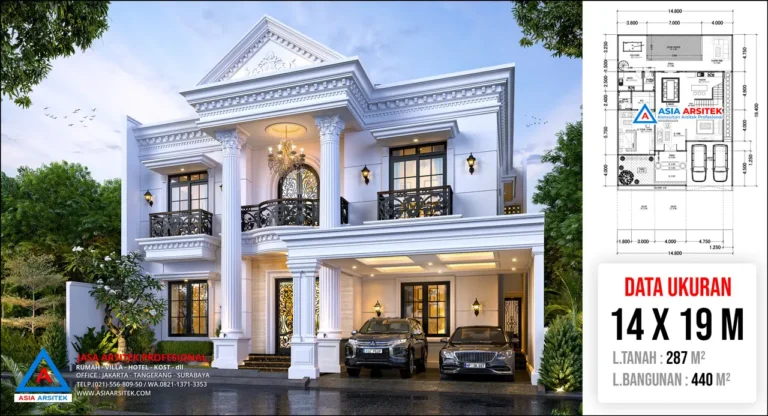 Jasa Arsitek Desain Rumah Mewah Klasik 2 Lantai di Ilir Timur I Palembang