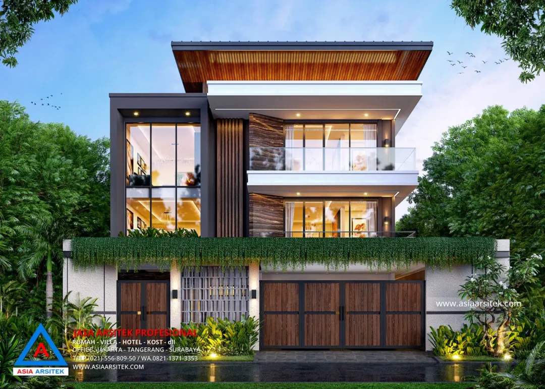 Jasa Arsitek Desain Rumah Mewah Modern 3 Lantai di Bekasi depan