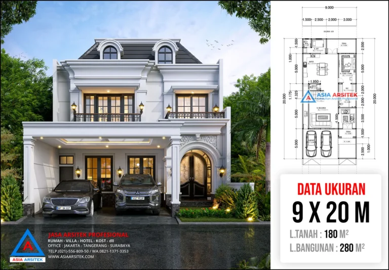 Jasa Arsitek Desain Rumah Mewah Tropis 2 Lantai di Bandung