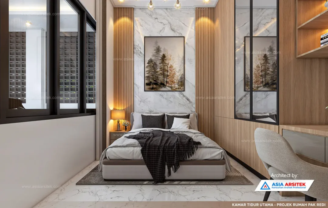 Jasa Arsitek Desain Rumah Minimalis 2 Lantai di Bogor Barat kamar tidur