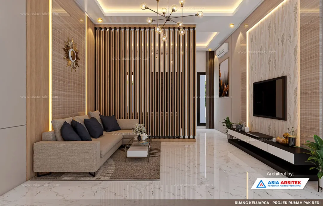 Jasa Arsitek Desain Rumah Minimalis 2 Lantai di Bogor Barat ruang keluarga