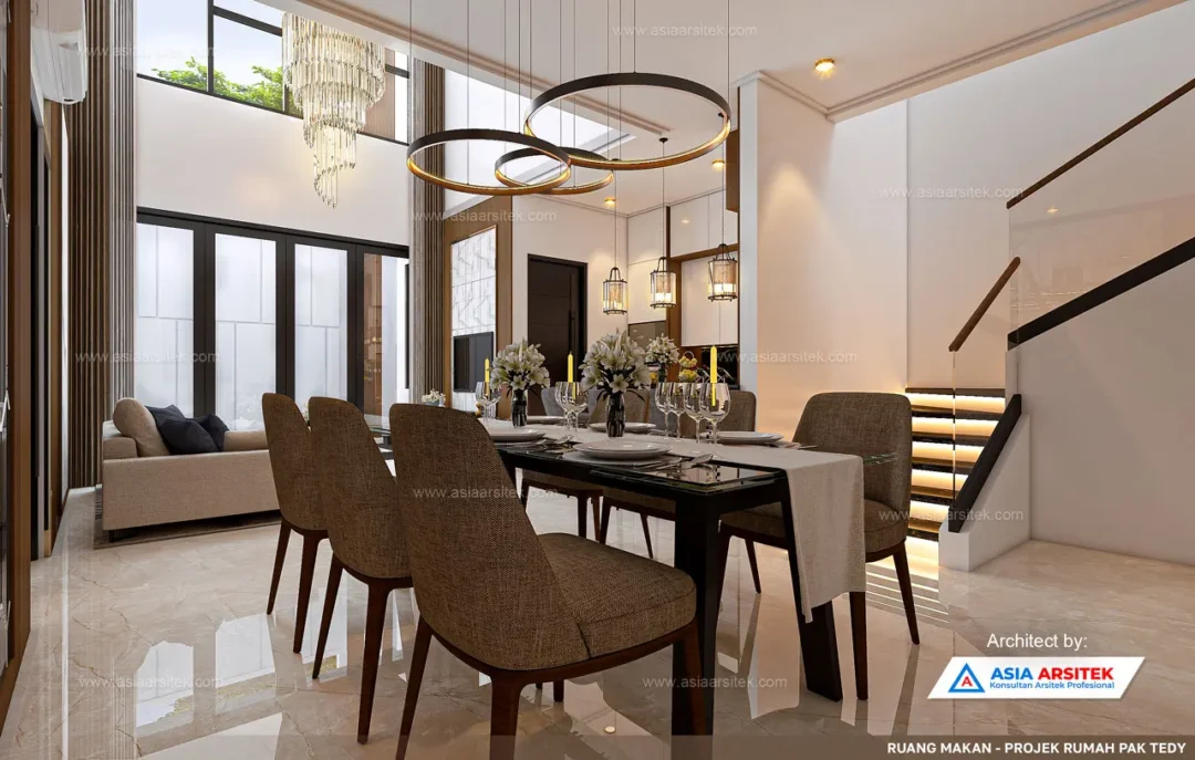 Jasa Arsitek Desain Rumah Minimalis 2 Lantai di Cipondoh Tangerang ruang makan